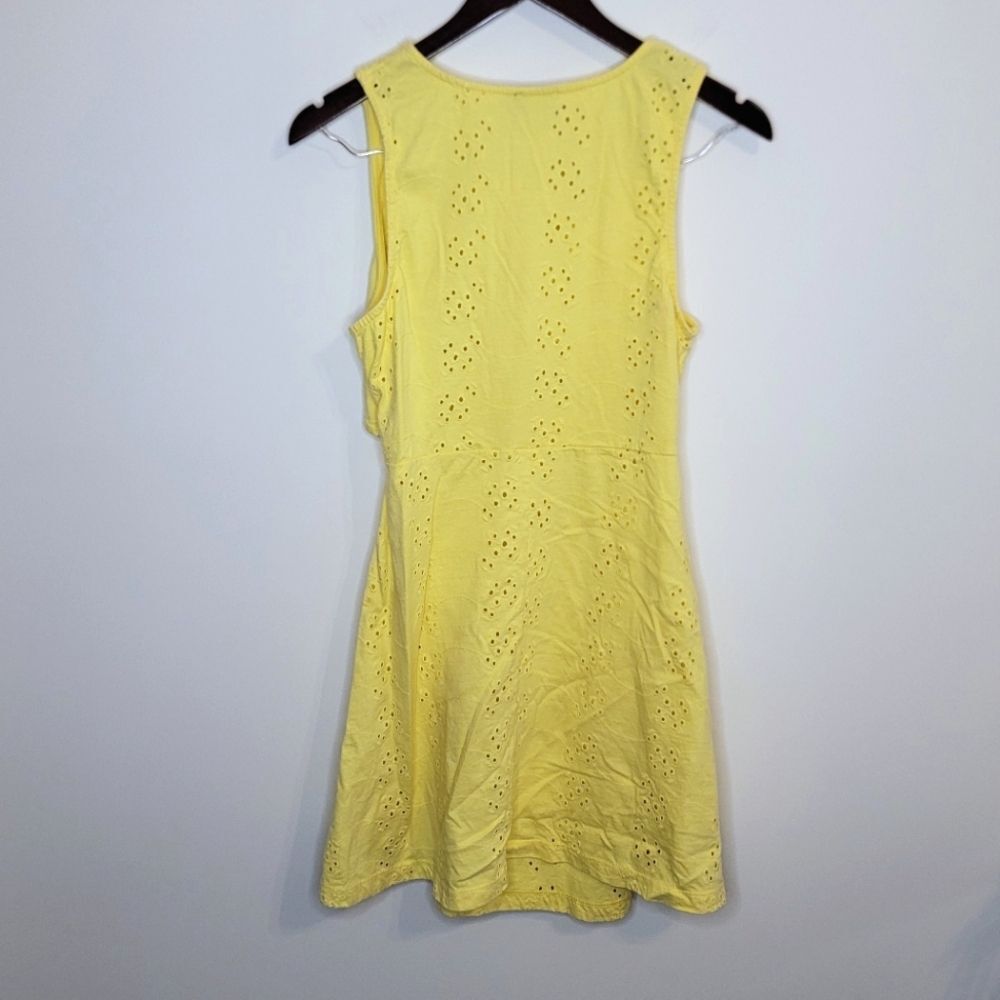 Asos Design Yellow Tie Front Cutout Dress Size 8 Tall - Picture 4 of 9